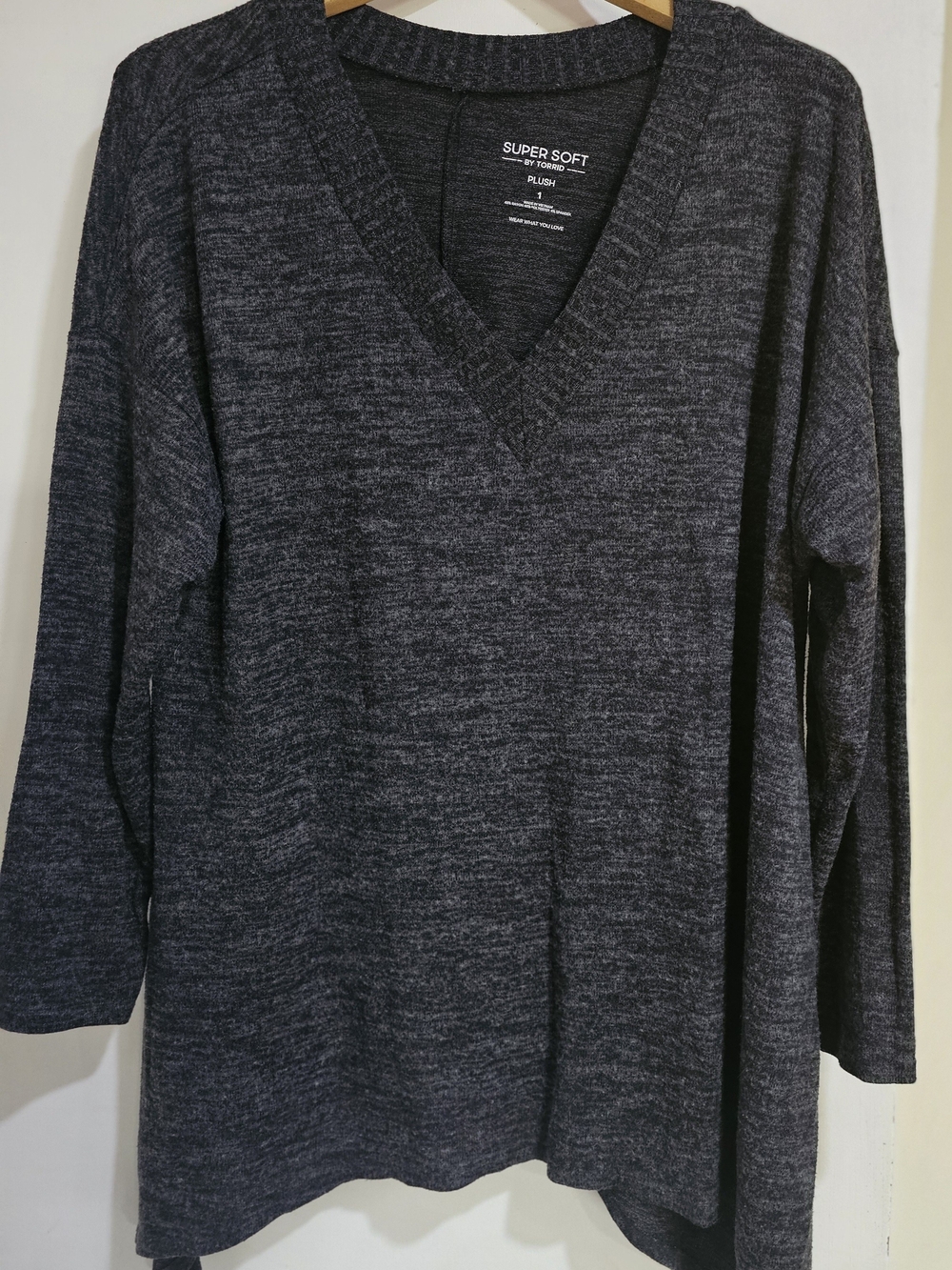 torrid Charcoal Heather V-Neck Sweater